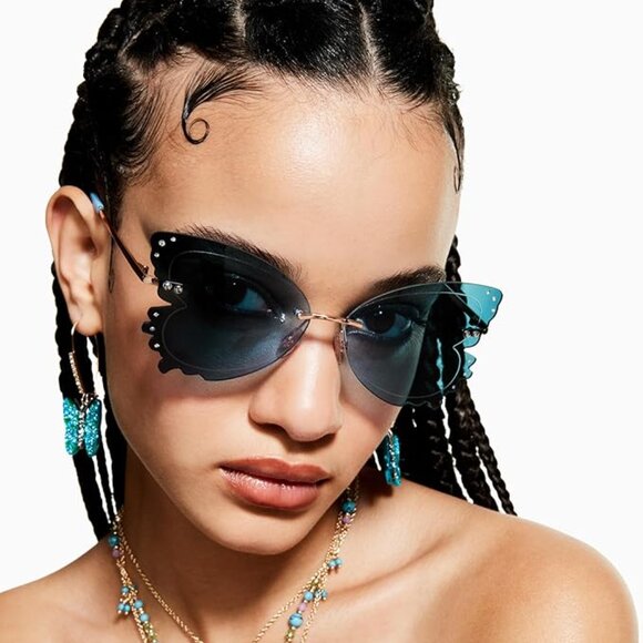 Betsey Johnson Women\'s TAKE Flight Butterfly Sunglasses